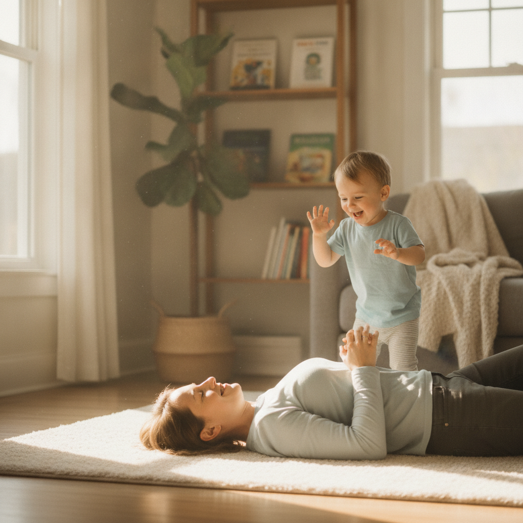 Trò chơi rồng ngủ: con rón rén lại gần ba mẹ đang giả vờ ngủ