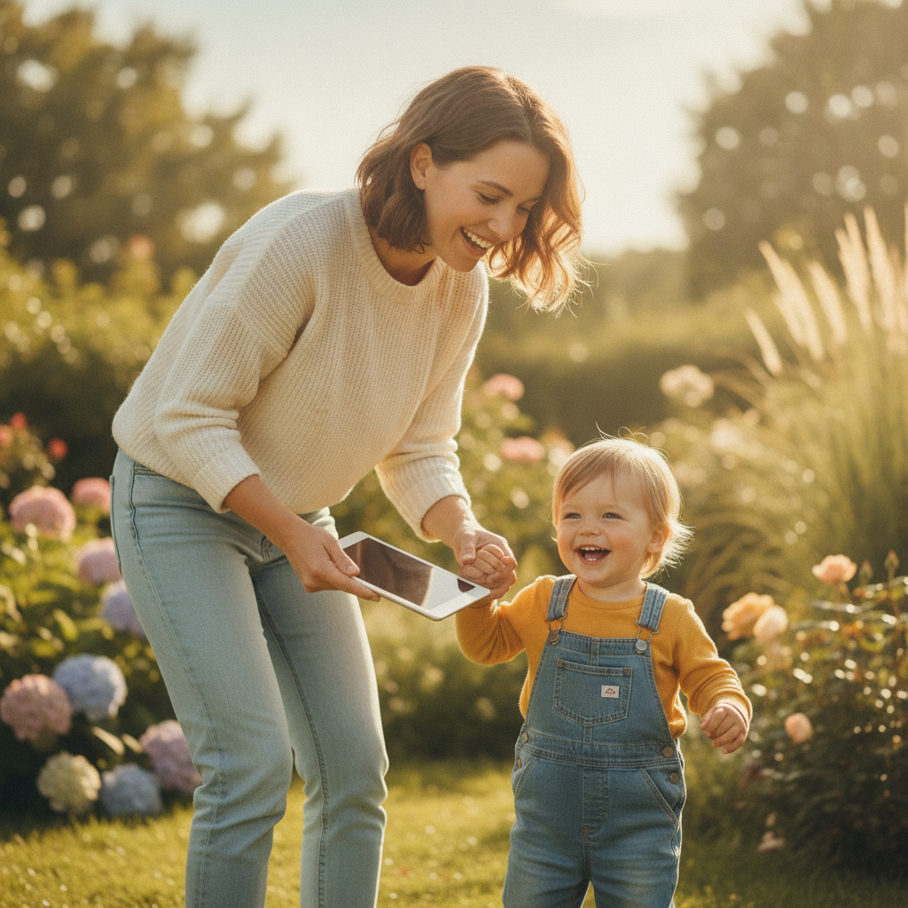 Ba mẹ và con gác máy tính bảng để ra sân chơi, cân bằng thời gian màn hình